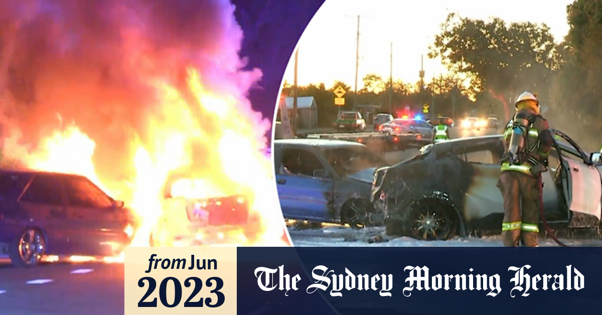 Video Cars catch on fire after Logan collision